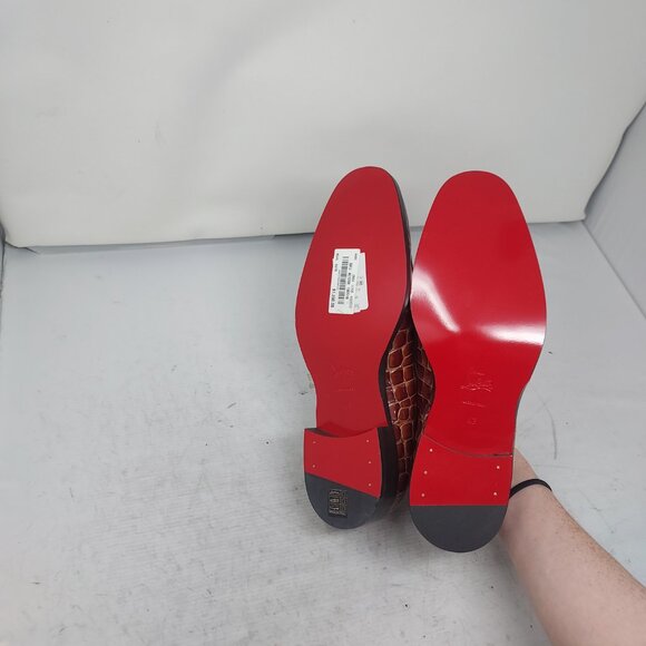 Christian Louboutin Brown Chambelimoc Ali Crocodile MENS Loafer - Picture 2 of 12